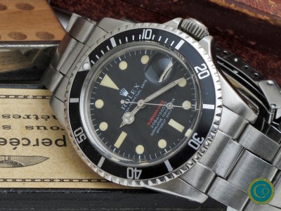 Rare and early Rolex 1680 meters first Red Submariner MK.II from 1969