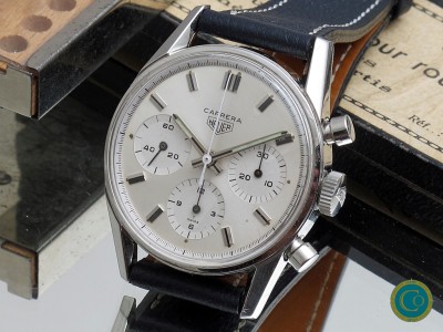 Heuer Carrera 2447 S with rare MKII Albino dial.