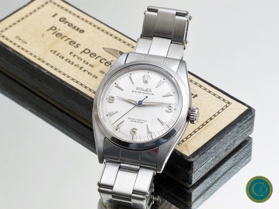 Rolex 6580 Ovettone Pre-Explorer from 1955 with beautiful  Explorer Honeycomb dial