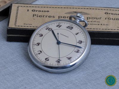 Movado  centre second pocketwatch with killer 2 tone dial with Breguet numerals from the 30's