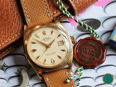 Rolex Datejust Ref. 6605 – Rare 18K Rose Gold, Cream Dial (1956)