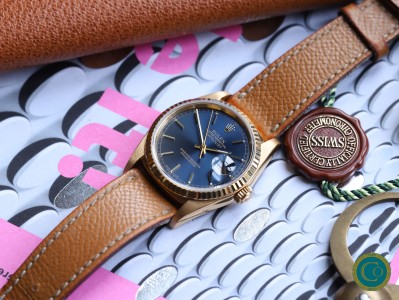 Rolex Datejust Ref. 16238 – 18K Yellow Gold with Rare Blue Dial (1989)