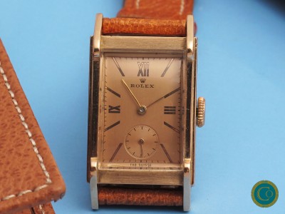 Rolex Prince Elegant 18k Pink Gold Paris Artdeco Case "pink on pink"